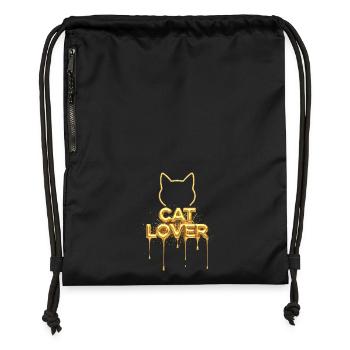 Cat Lover Gold Edition - Turnbeutel aus Recycling-Material - Schwarz - Vorne