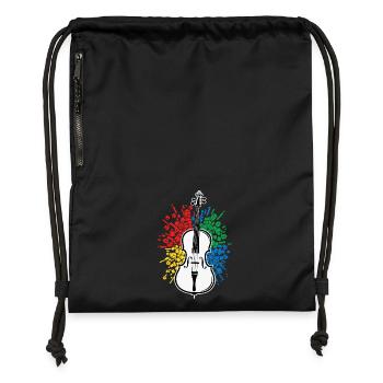 Cello Player Music Abstract - Gymsac made from recycled material - black - Front