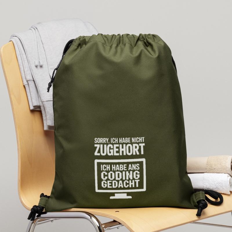 Coding Gedanke Spruch Turnbeutel aus Recycling-Material