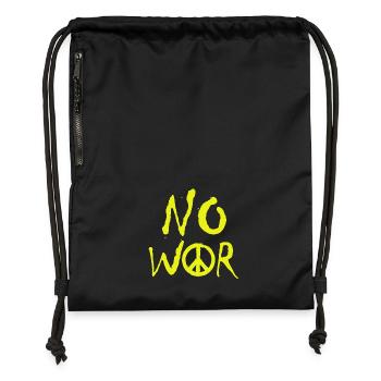 PAS DE GUERRE – Déclaration pour la paix contre la guerre - Sac à cordon en polyester recyclé - noir - Devant