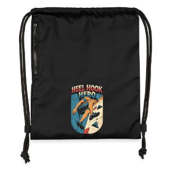 Escalade en salle, escalade en salle, Heel Hook Hero - Sac à cordon en polyester recyclé - noir - Devant
