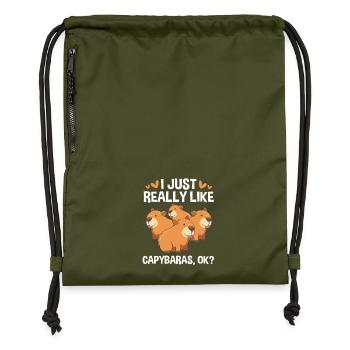 Capibara Capybara - Turnbeutel aus Recycling-Material - military Green - Vorne
