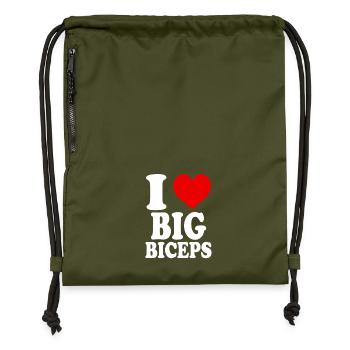 Ich liebe große Bizeps, lustige GYM, Fitnessstudio, Fitnessstudio, - Turnbeutel aus Recycling-Material - military Green - Vorne