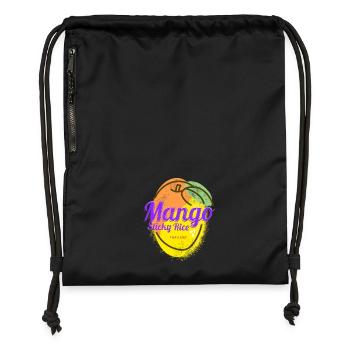 Riz gluant à la mangue pour les amateurs de gastronomie de fête en Thaïlande - Sac à cordon en polyester recyclé - noir - Devant