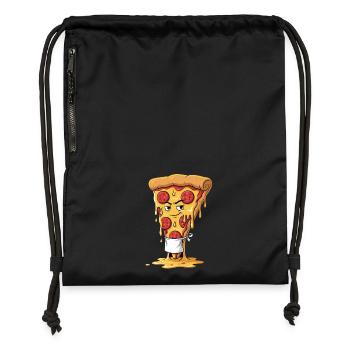 Tablier à pizza cool - Sac à cordon en polyester recyclé - noir - Devant