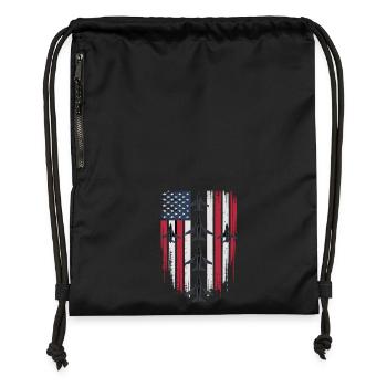 Jet Fighter USA Flag – Pilot Airplane - Gymsac made from recycled material - black - Front