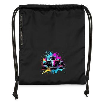 Racing Cars Colorful Splash Art Car Racer - Gymsac made from recycled material - black - Front