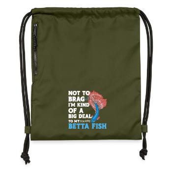 Siamesischer Kampffischbeckenbesitzer Aquarium-Betta - Turnbeutel aus Recycling-Material - military Green - Vorne
