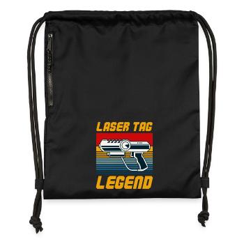 Laser Tag Legend Retro Blaster Graphic - Gymsac made from recycled material - black - Front