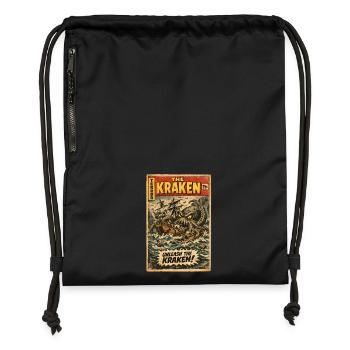 Kraken Sea Monster Vintage Comic - Gymsac made from recycled material - black - Front