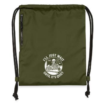 Teacher Humor Design for Annoyed Teachers - Gymsac made from recycled material - military green - Front