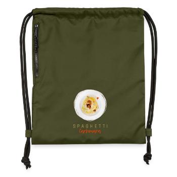Spaghetti Carbonara Pasta Nudel Gourmet Design - Turnbeutel aus Recycling-Material - military Green - Vorne