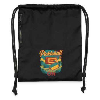 Pickleball-Modus bei Funny Player Love Pickleball - Turnbeutel aus Recycling-Material - Schwarz - Vorne