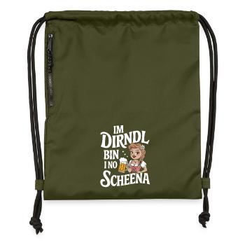 Dirndl Bierfest Charm - Turnbeutel aus Recycling-Material - military Green - Vorne