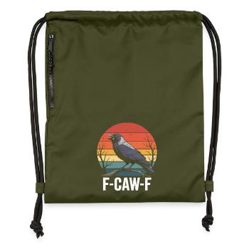 F-Caw-F Crow Raven Dark Gothic Humor Lustiger Goth - Turnbeutel aus Recycling-Material - military Green - Vorne