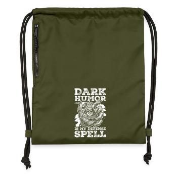  Dark Humor Is My Defense Spell Dunkler Humor - Turnbeutel aus Recycling-Material - military Green - Vorne