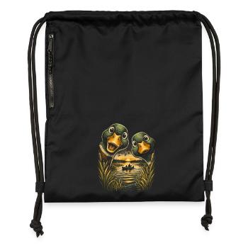 duck shooting - Gymsac made from recycled material - black - Front