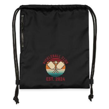 Pickleball Club Est 2024 Funny Player Pickle Ball - Gymsac made from recycled material - black - Front