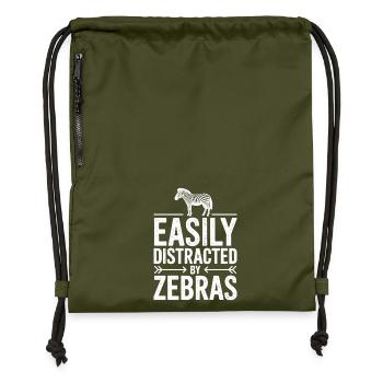 Zebra Sayings Zebras Funny Zebra Gift - Gymsac made from recycled material - military green - Front