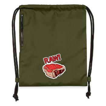 Dessin animé Steak - Sac à cordon en polyester recyclé - military green - Devant