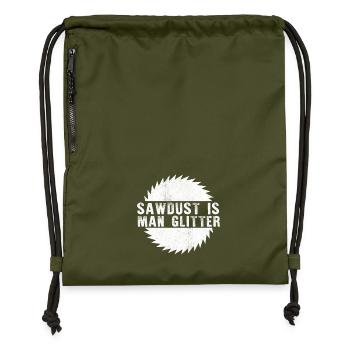 Sawdust Man Glitter Shirt - Gymsac made from recycled material - military green - Front