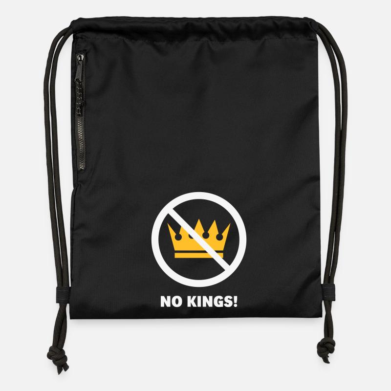 Pas de rois ! (Projet de protestation / NEG 2C) - Sac à cordon en polyester recyclé - noir