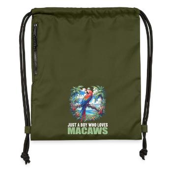 L’ère de l’ara - Sac à cordon en polyester recyclé - military green - Devant
