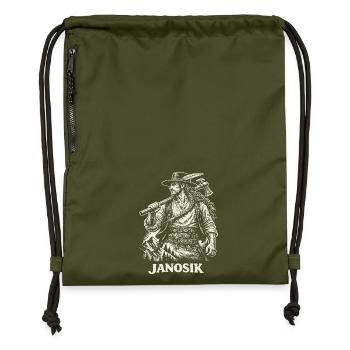 Janosik, polnische Hochlandlegende - Turnbeutel aus Recycling-Material - military Green - Vorne