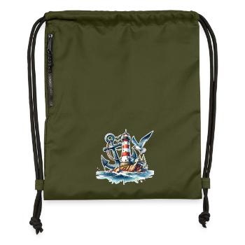 Phare présentateur - Sac à cordon en polyester recyclé - military green - Devant
