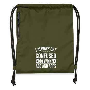 Gym Junkies Confused ABS & Apps Calisthenics - Gymsac made from recycled material - military green - Front