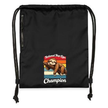 Nap Champion Sloth Shirt Funny Lazy Gift - Turnbeutel aus Recycling-Material - military Green - Vorne