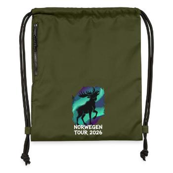 Tournée en Norvège 2026 Moose - Sac à cordon en polyester recyclé - military green - Devant