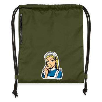 Maid and Cookie Pop Art - Turnbeutel aus Recycling-Material - military Green - Vorne