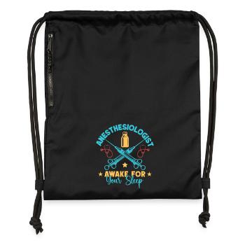 Anesthesiologist Awake Your Sleep Anesthesia - Gymsac made from recycled material - black - Front