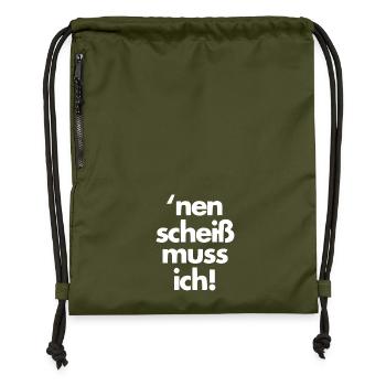 nen scheiss muss ich - Turnbeutel aus Recycling-Material - military Green - Vorne