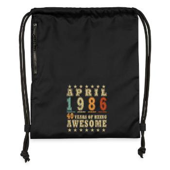 Anniversary year April 1986 - Gymsac made from recycled material - black - Front