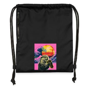 Doner Kebab Otter - Gymsac made from recycled material - black - Front