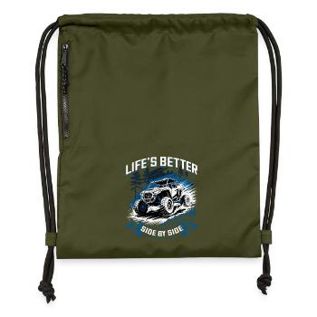 UTV Off Road 4 Wheeler Side by side - Turnbeutel aus Recycling-Material - military Green - Vorne