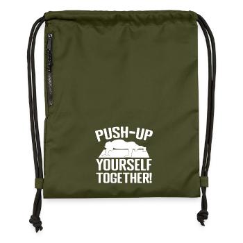 Gym Junkies Push-Up Yourself Calisthenics Fitness - Turnbeutel aus Recycling-Material - military Green - Vorne