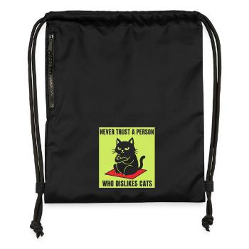 Never trust cat haters - Gymsac made from recycled material - black - Front