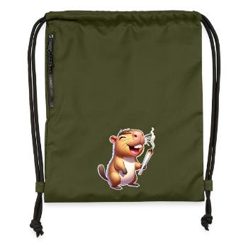 Capybara Joint Weed - Turnbeutel aus Recycling-Material - military Green - Vorne