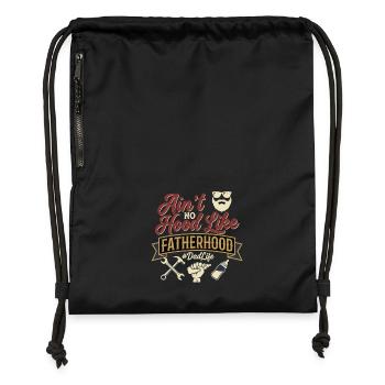 Fatherhood Dad Life Dad Saying - Gymsac made from recycled material - black - Front