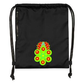 Fleurs rétro Vintage Été Floral - Sac à cordon en polyester recyclé - noir - Devant