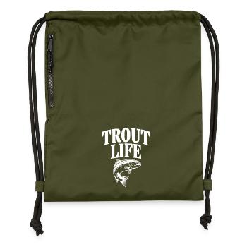 Vie de la truite - Sac à cordon en polyester recyclé - military green - Devant
