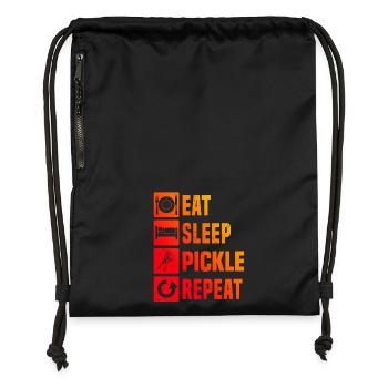 Pickleball Athlet Geschenk für pickleball pro Fans - Turnbeutel aus Recycling-Material - Schwarz - Vorne
