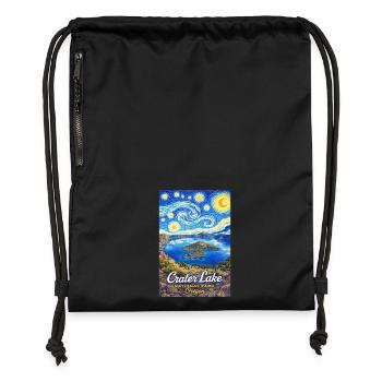 Crater Lake National Park, Oregon Starry Night - Gymsac made from recycled material - black - Front