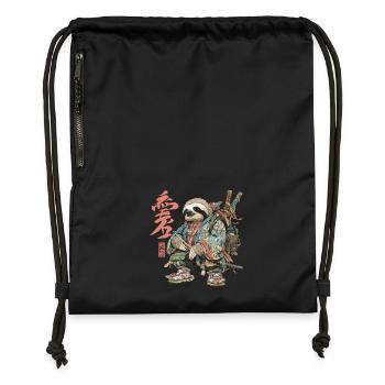 Sloth Samurai in Ukiyoe Armor - Gymsac made from recycled material - black - Front
