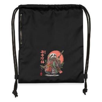 Sloth Samurai Warrior - Gymsac made from recycled material - black - Front