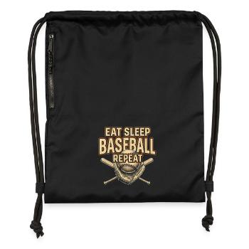 Eat Sleep Baseball Repeat - Gymsac made from recycled material - military green - Front