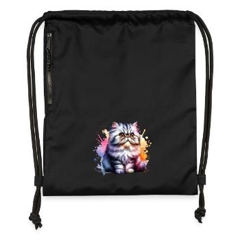 Persian Cat Gift - Gymsac made from recycled material - black - Front